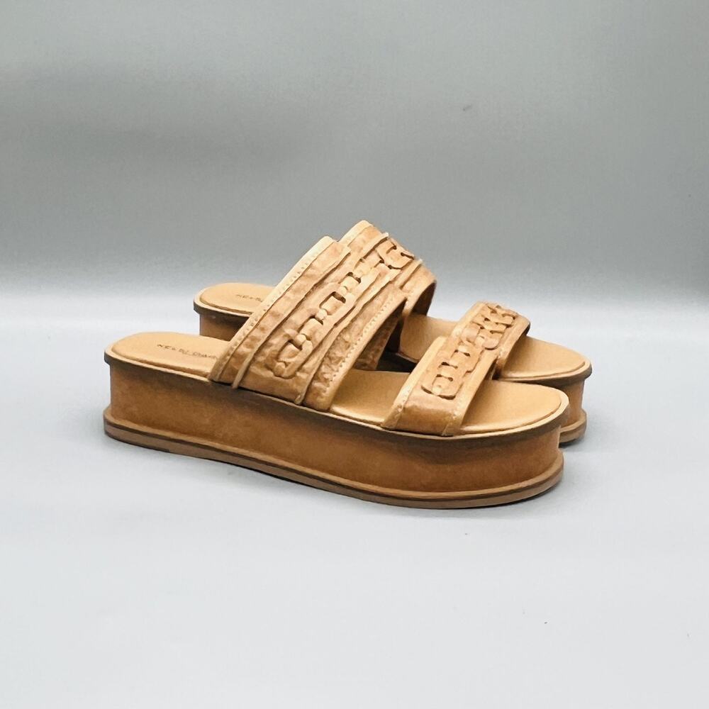 Kelsi Dagger Sandals Womens 10 Brown Leather Platform Wedge Slide Comfort Shoes - Picture 2 of 9